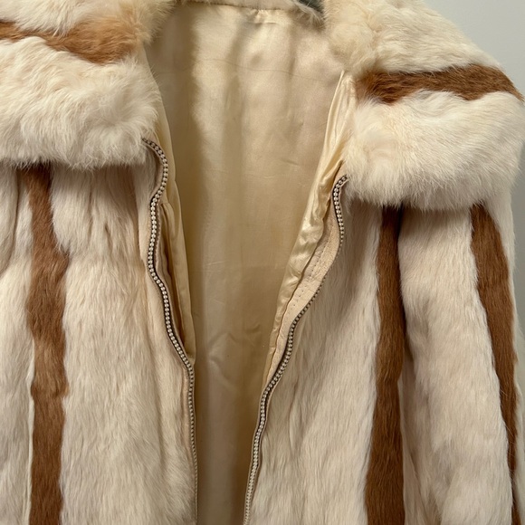 Vintage rabbit fur bomber style jacket size M - Picture 2 of 5